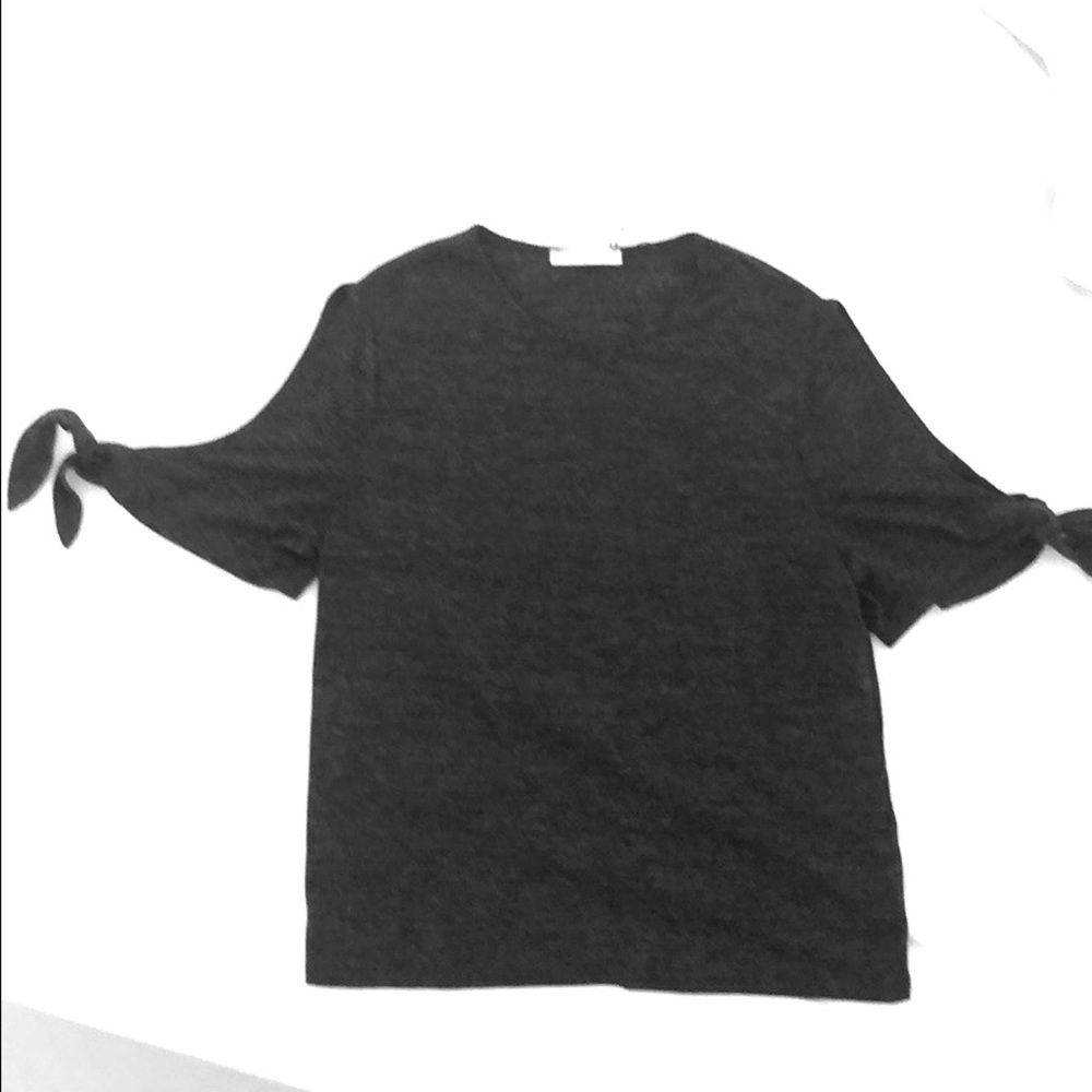ZARA basic collection Dk gray with tie sleeves